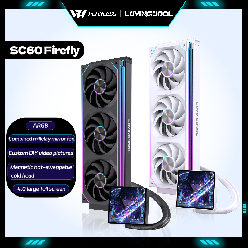 Pc Gaming Liquid - LOVINGCOO SC60 Firefly 360 CPU水冷クーラー ARGB接続ファン