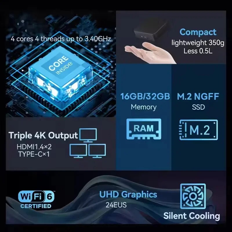 インテル Core i3 6100 ミニPC セール中 Wi - Pc Gaming Intel のレビューと価格